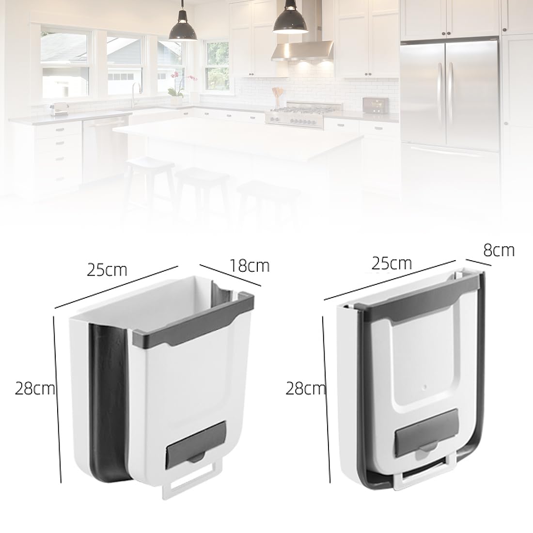 PAPELERA PLEGABLE CON DISPENSADOR DE BOLSA 10L