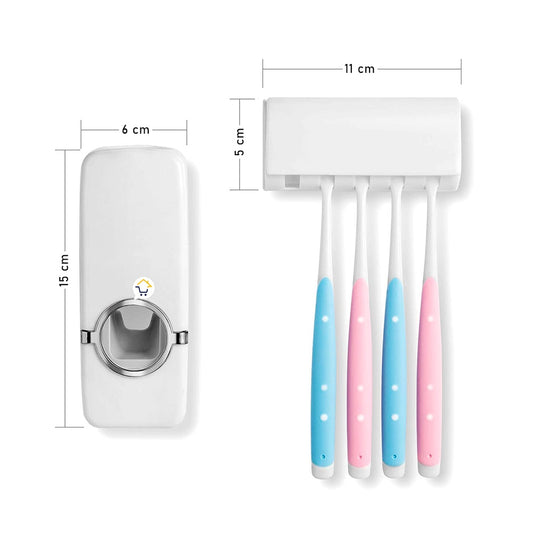 DISPENSADOR DE CREMA DENTAL + PORTA CEPILLO