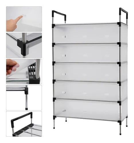 ORGANIZADOR DE ZAPATOS 5 NIVELES CON CUBIERTA