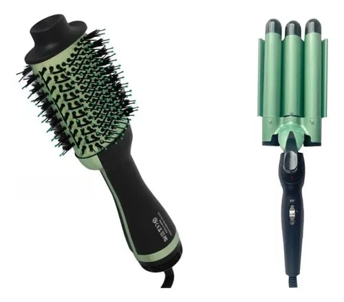 COMBO RIZADORA SIRENA + CEPILLO AGUACATE RE-2554